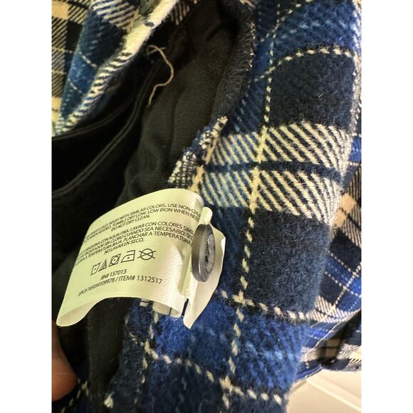 Orvis Plaid Flannel Shirt Button Down Shacket Mens Medium Blue Black Cotton - Picture 9 of 9